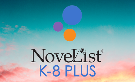 Novelist K-8 logo with a multi-coloured sky in the background